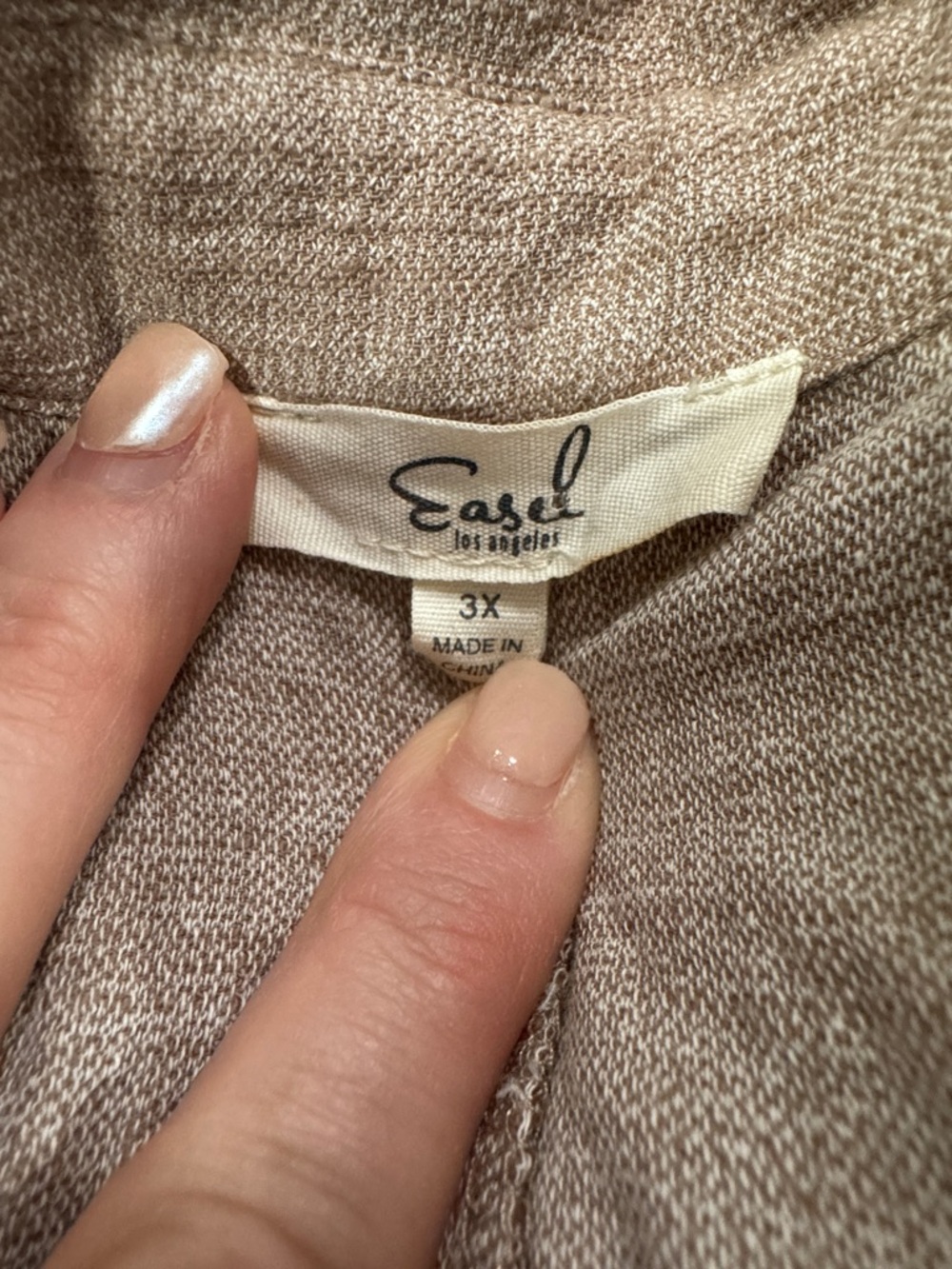 Easel Los Angeles 100% Cotton Ruffle Sleeve Button Top 3X - Picture 7 of 8